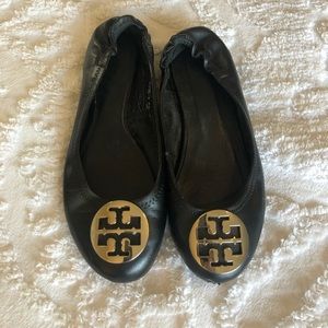 Tory Burch black reva ballet flats